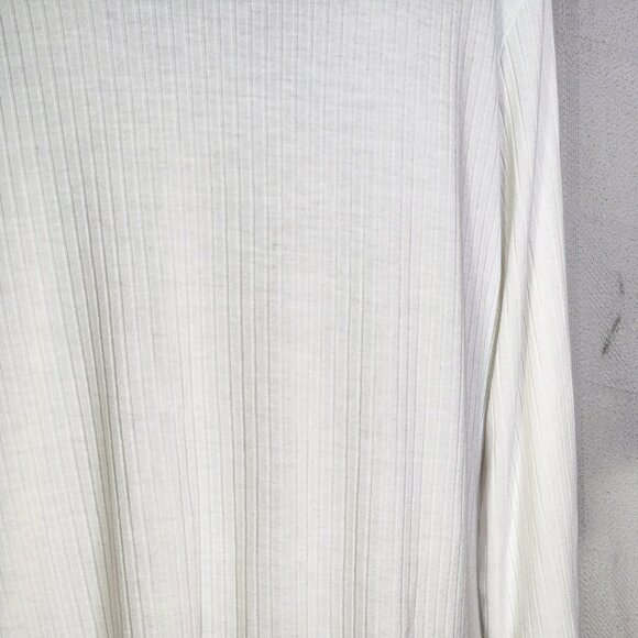 Simply Vera Wang White Ribbed Rayon Span LS Handkerchief Hem Cinch Front Top XL - Picture 13 of 16